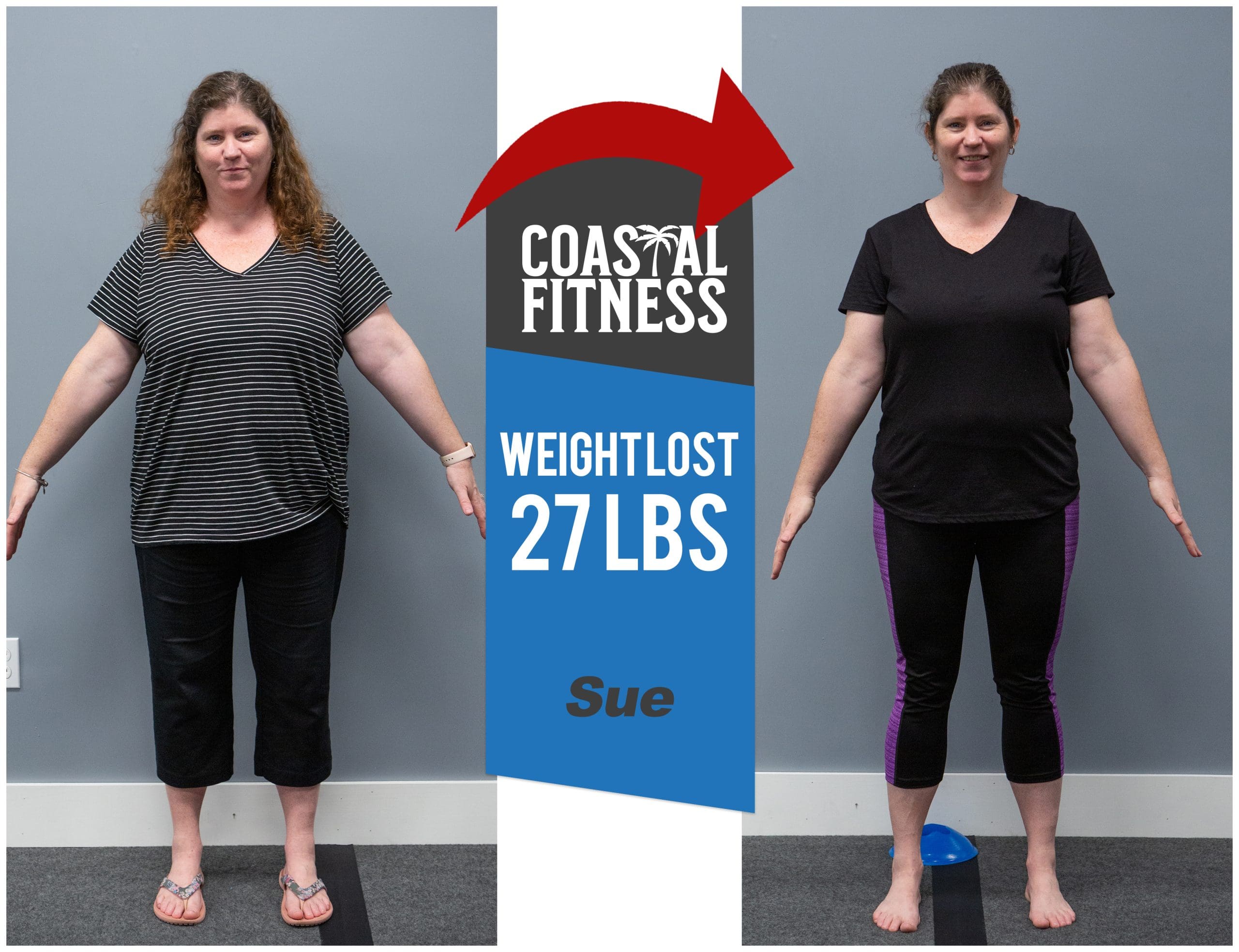 A Coastal Fitness before/after photo of one of our Challenge members