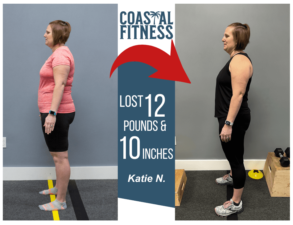 A before/after photo of one of our fitness studio members