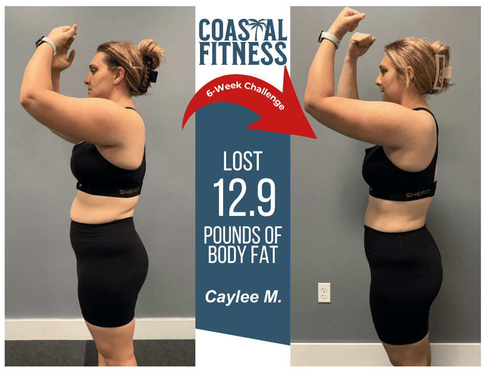 A before/after photo of one of our fitness studio members