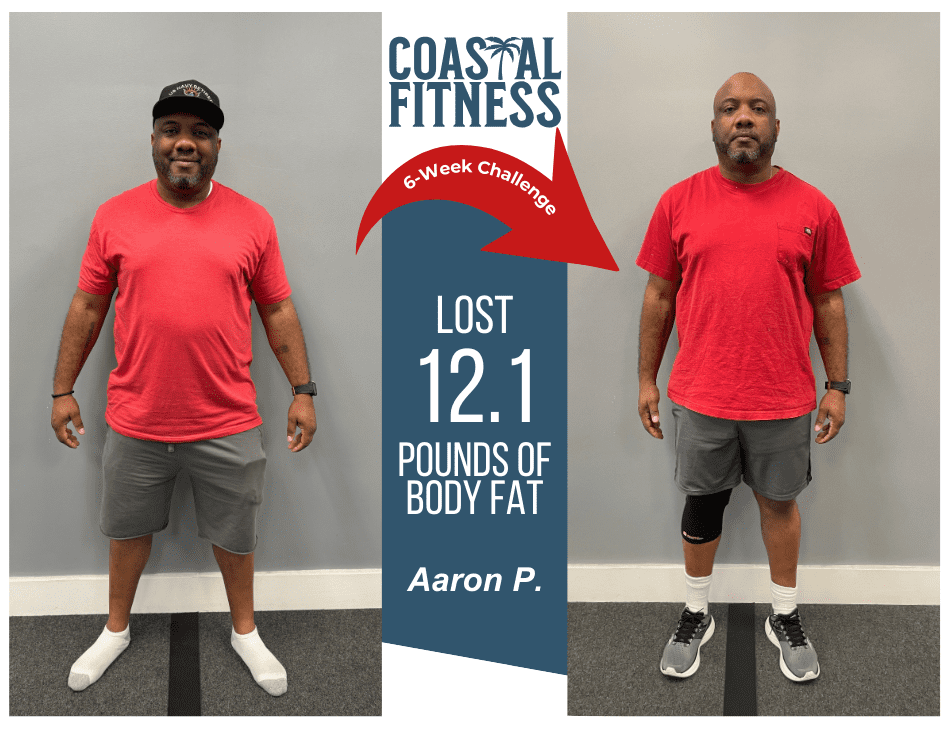 A before/after photo of one of our fitness studio members