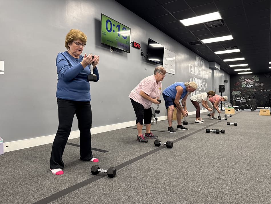 Senior fitness class in action at Coastal Fitness