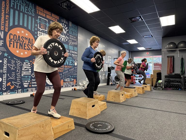 Senior fitness class in action at Coastal Fitness