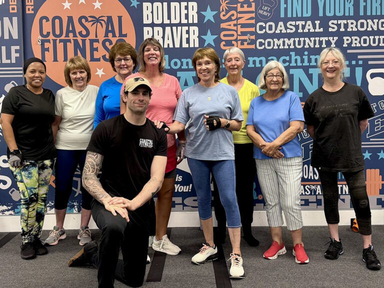 Coastal Fitness 55+ members posing for a group photo
